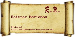 Reitter Marianna névjegykártya